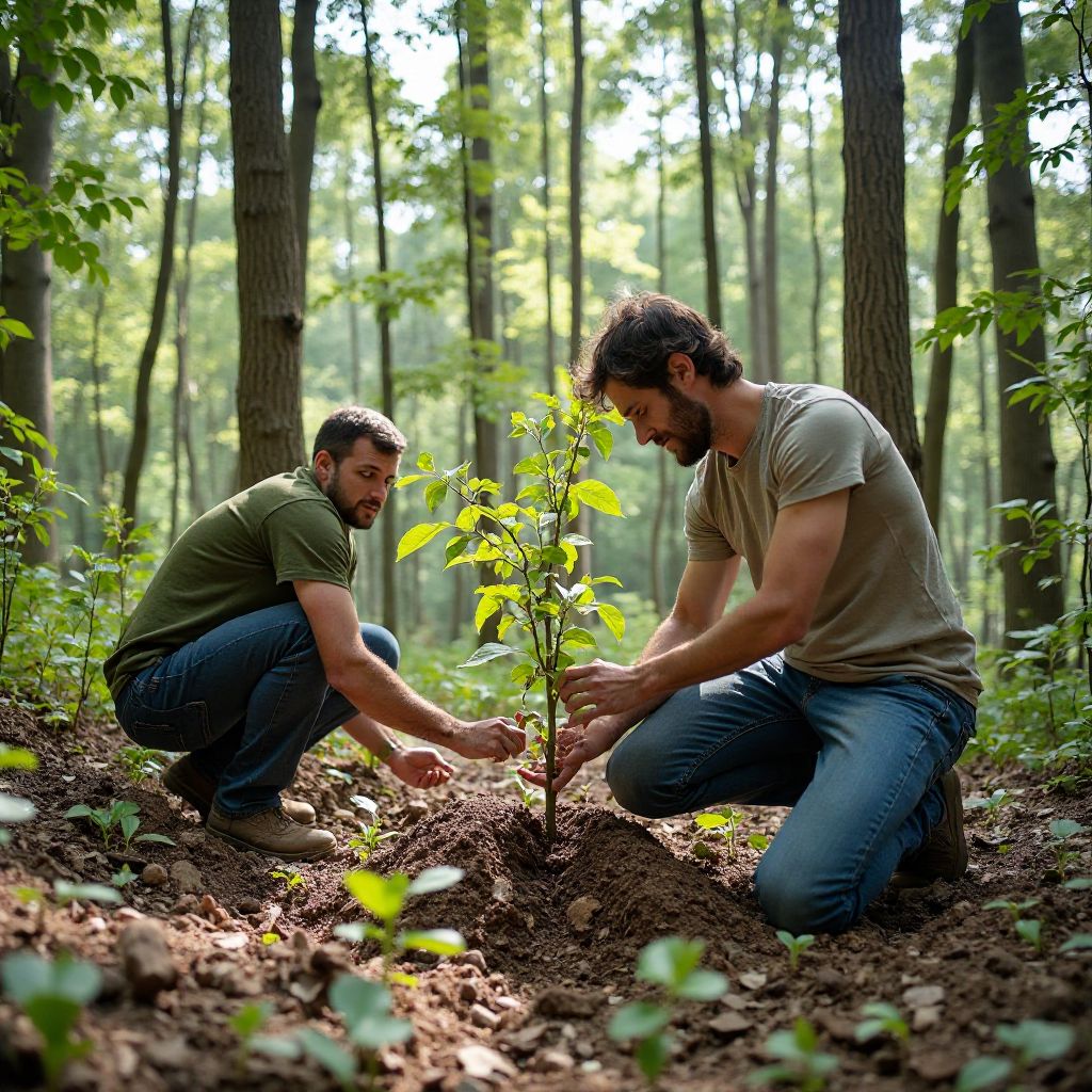 Active restoration of damaged forest area